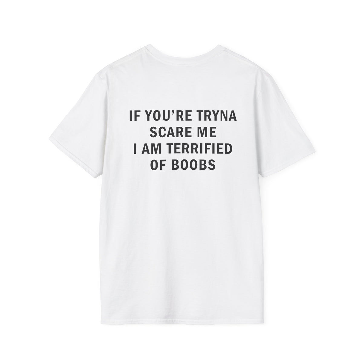 If You're Tryna Scare Me I Am Terrified of Boobs Funny T-Shirt