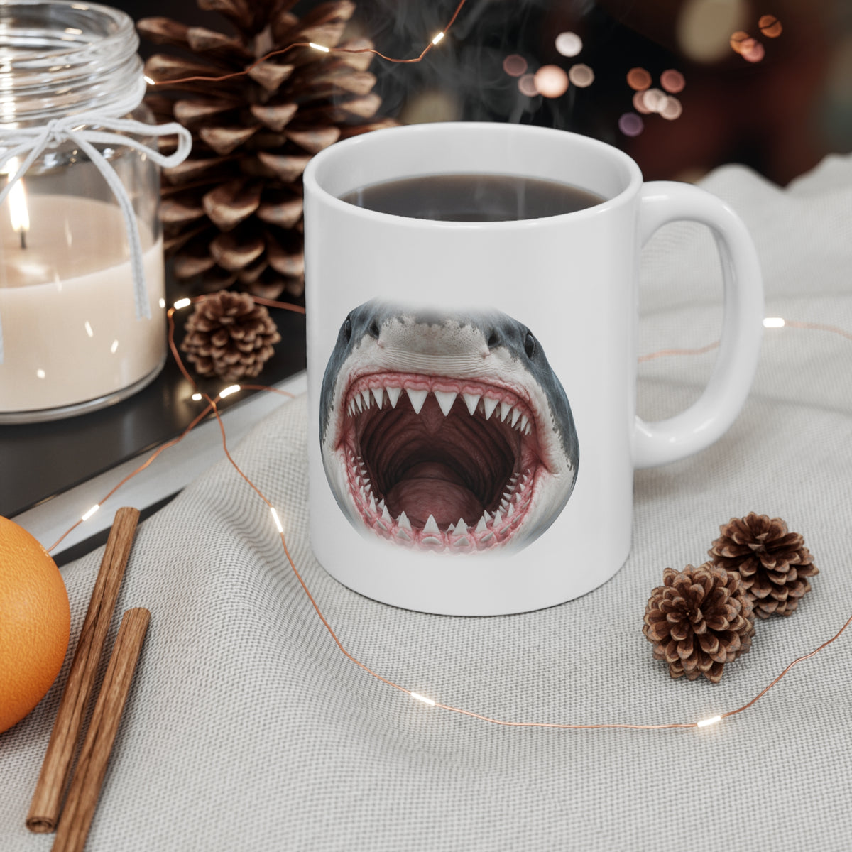 Shark Mouth Mug β Funny Shark Teeth Face Coffee Mug