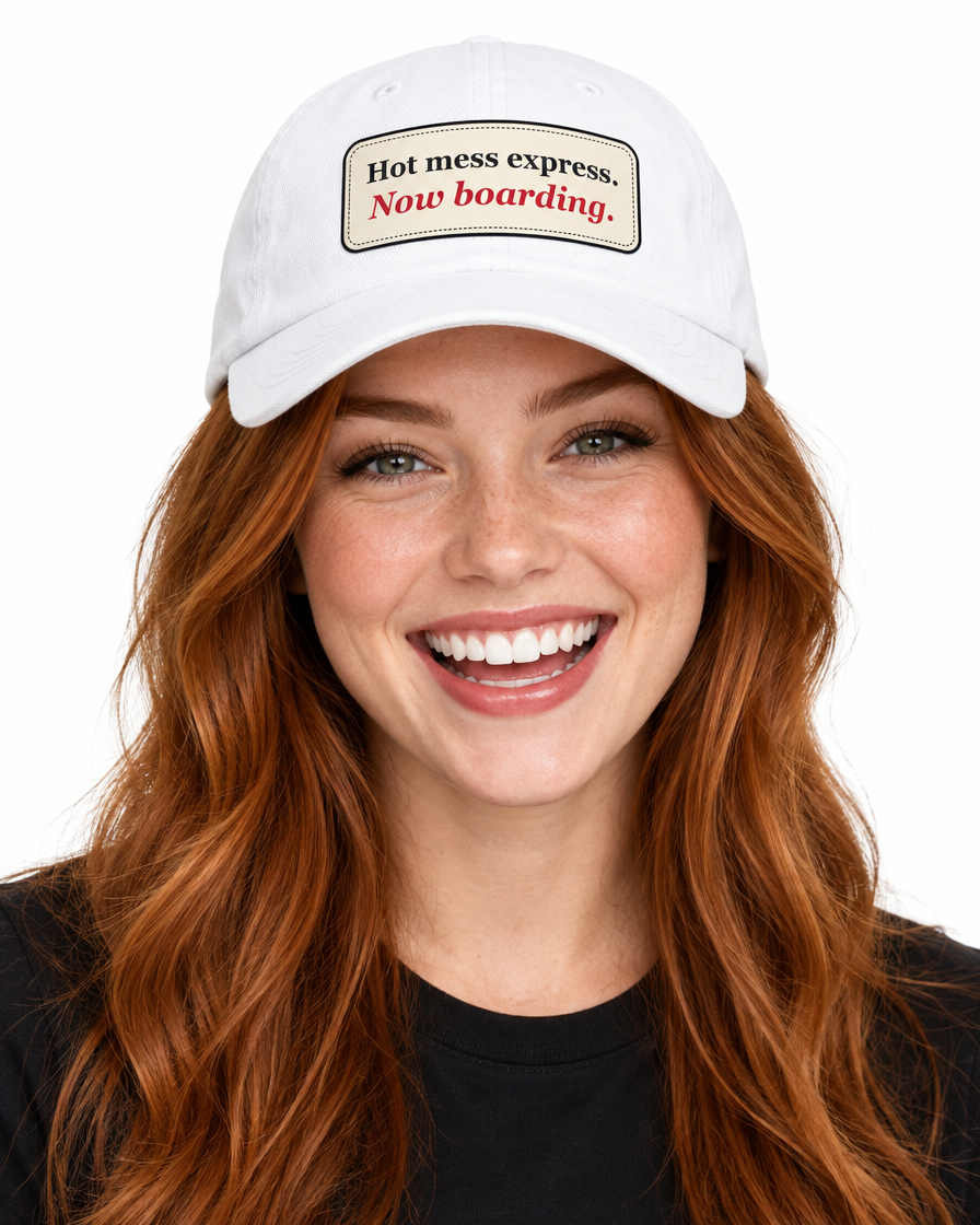 Hot Mess Express Now Boarding Funny Low Profile Cap