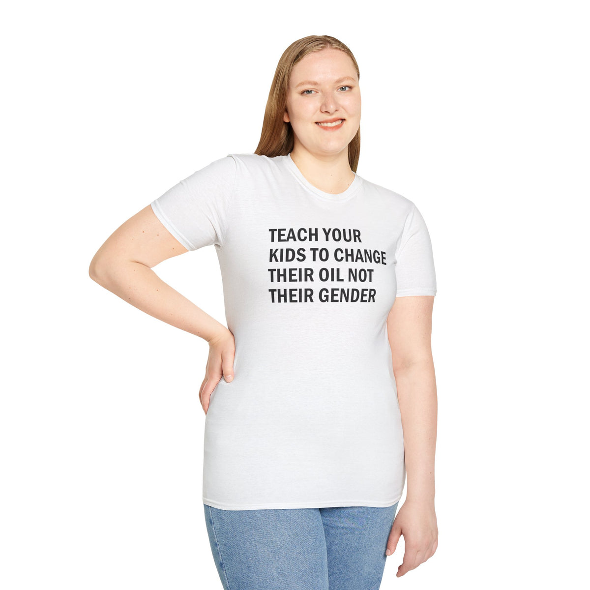 Teach Your Kids to Change Their Oil Not Their Gender Funny Mechanic T-Shirt