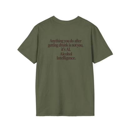 Alcohol Intelligence Funny Drinking Quote T-Shirt