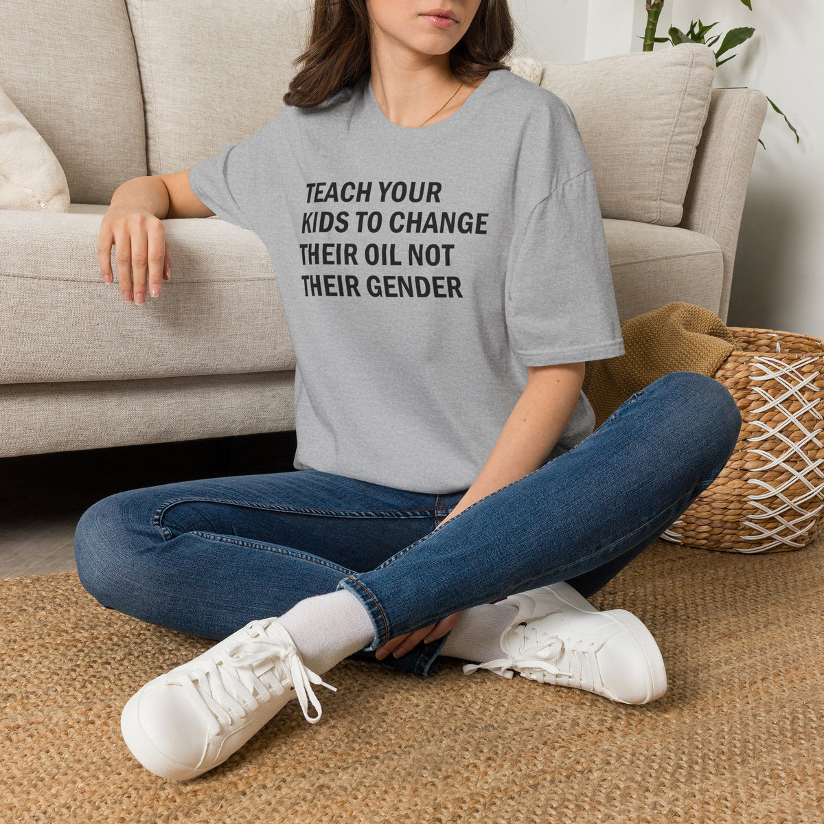 Teach Your Kids to Change Their Oil Not Their Gender Funny Mechanic T-Shirt
