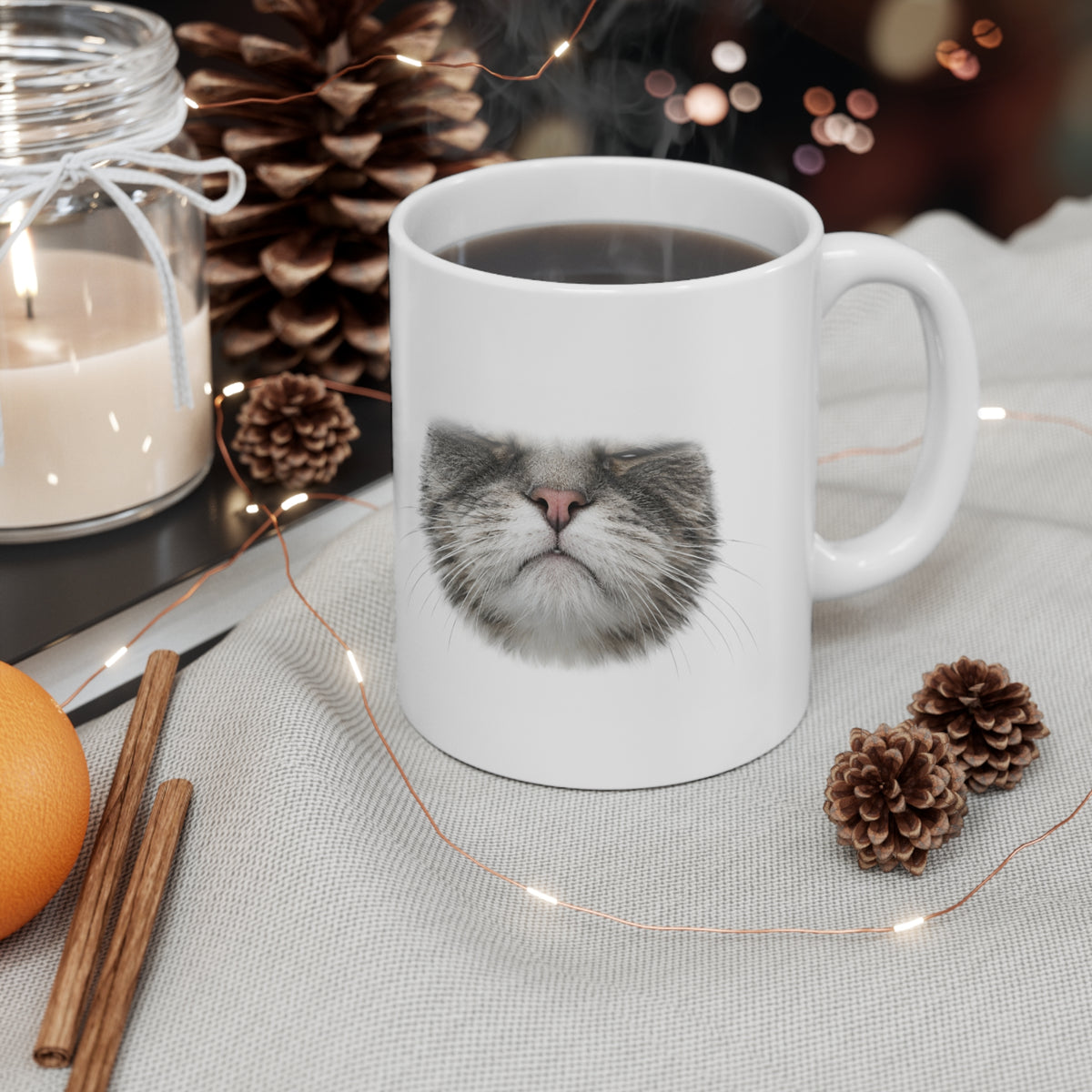 Unimpressed Cat Face Mug – Funny Cat Mouth Coffee Mug