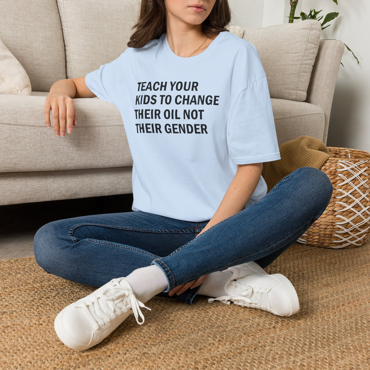 Teach Your Kids to Change Their Oil Not Their Gender Funny Mechanic T-Shirt