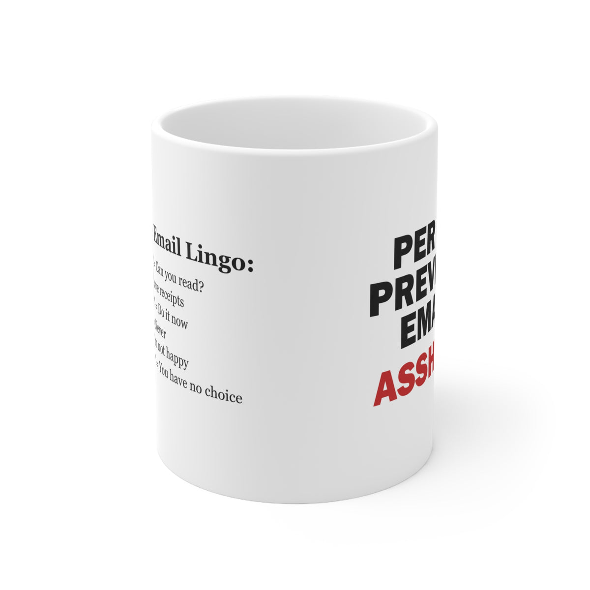 Per My Previous Email, Assh*le – Corporate Email Lingo Funny Office Mug